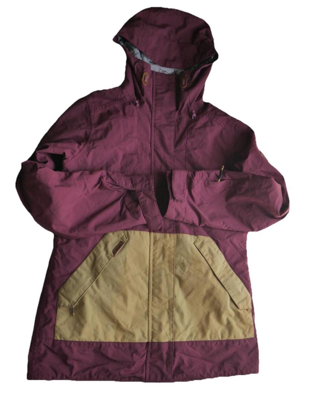 DAKINE Ski Jacket Women S Burgundy & Tan Snowboard Insulated Skirt